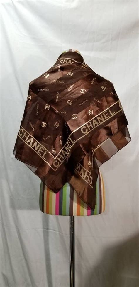 chanel scarf brown|Chanel ready to wear scarf.